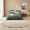 The green bedding is paired with bed boards to support the wooden bed frame, which is environmentally friendly, quiet and has a stable load-bearing capacity details Picture